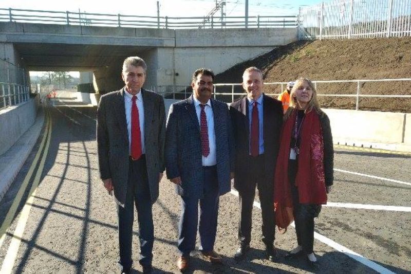 Matt Rodda MP and colleagues at Cow Lane Bridge