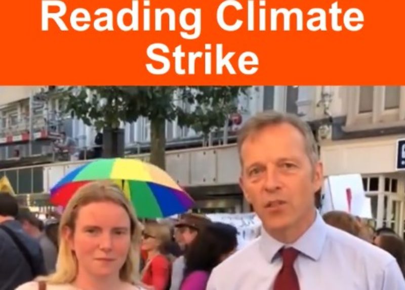 Matt Rodda and Rachel Eden at Reading Climate Strike