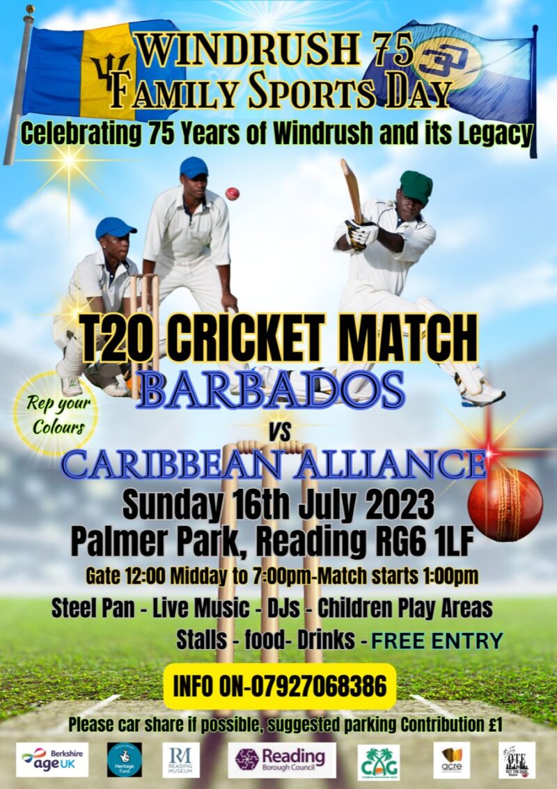 Poster for the Windrush Family Sports Day at Palmer Park