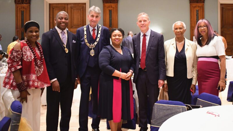 Group photograph featuring from left, Cllr Alice Mpofu Coles, the Mayor