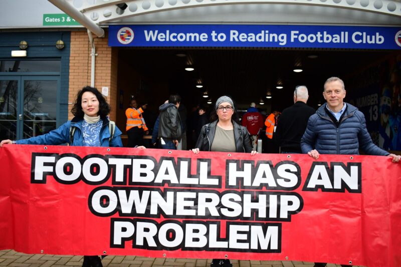 Matt at Reading Football Club campaigning for tighter regulation of club ownership
