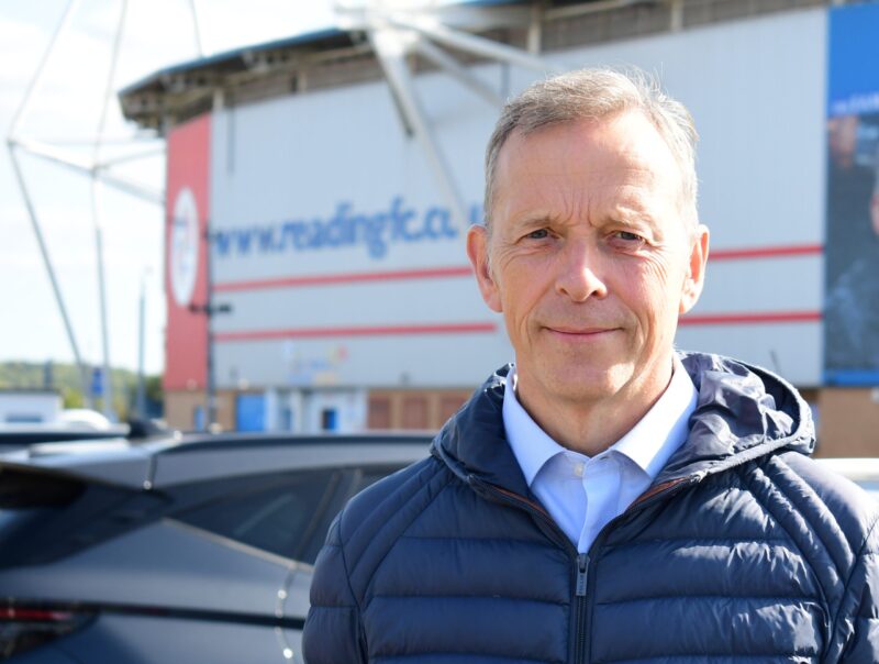 Matt outside Reading F.C.